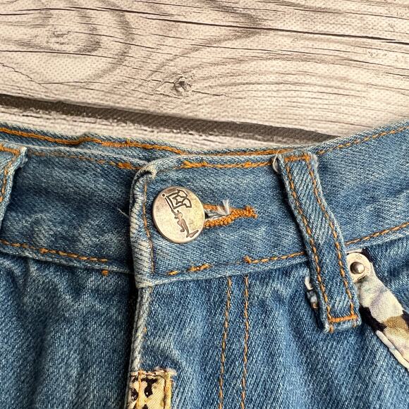 Vintage Kikomo Jean Shorts Size 9/10 Retro Patchwork High Waisted Denim - Picture 6 of 9